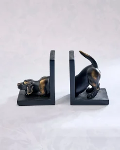 Labrador Dog Bookend Set in Bronze Patina