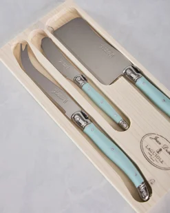 Laguiole 3- Piece Turquoise Cheese Knife Set in Turquoise