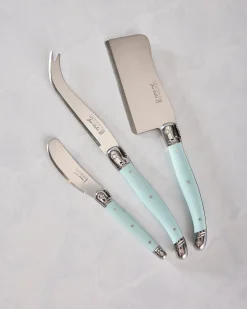 Laguiole 3- Piece Turquoise Cheese Knife Set in Turquoise