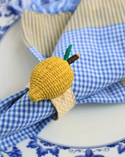 Lemon Napkin Ring in Yellow Combo
