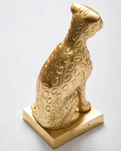 Leopard Bookend Set in Gold