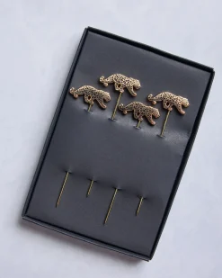 Leopard Cocktail Picks in Gold