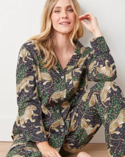 Lightweight Flannel Long PJ Set in Bagheera