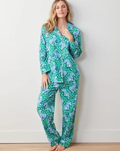 Lightweight Flannel Long PJ Set in Tiger Queen