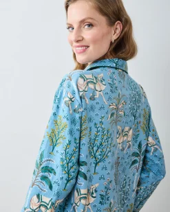 Lightweight Flannel Long PJ Set in Camel's Courtyard