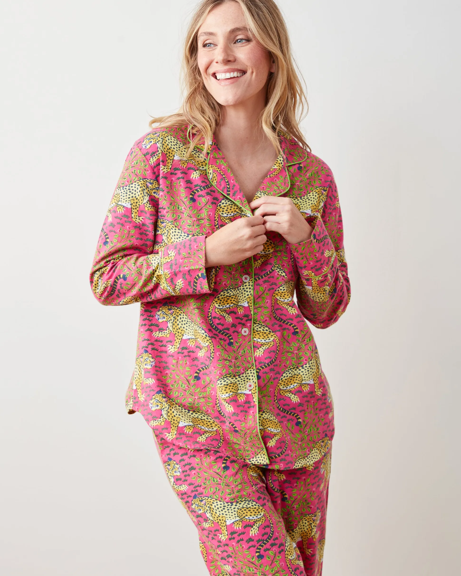 Lightweight Flannel Long PJ Set in Bagheera