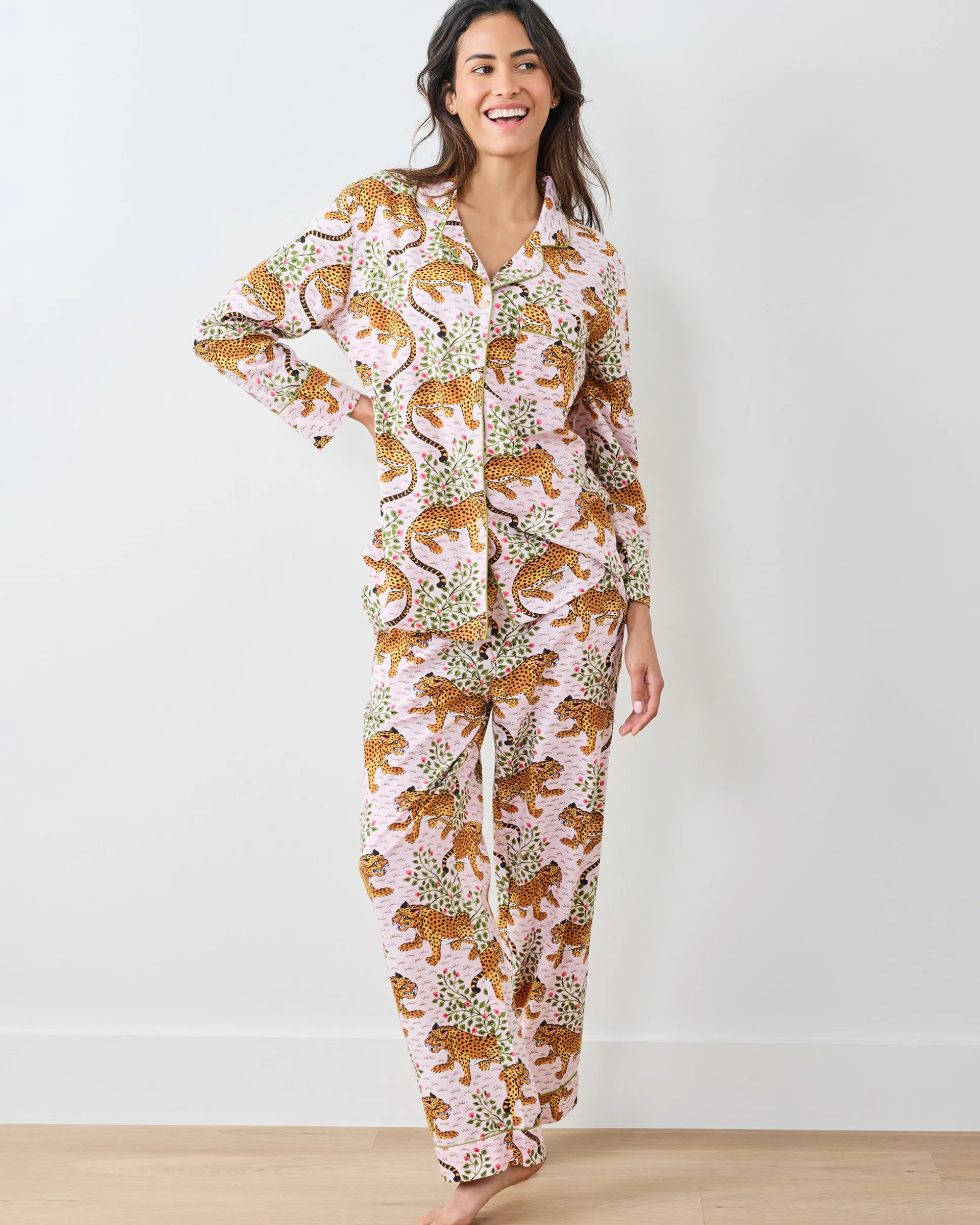 Lightweight Flannel Long PJ Set in Bagheera