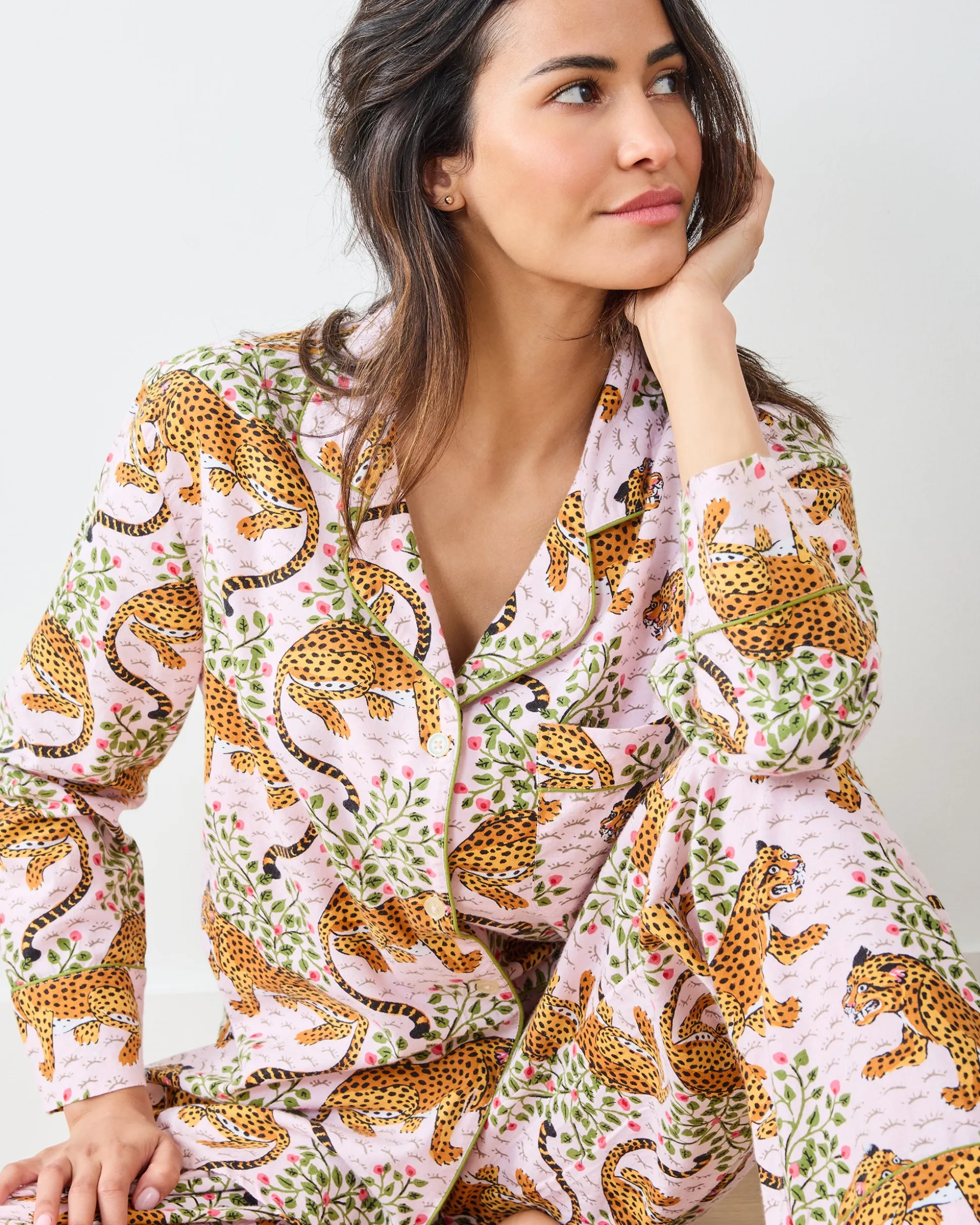 Lightweight Flannel Long PJ Set in Bagheera