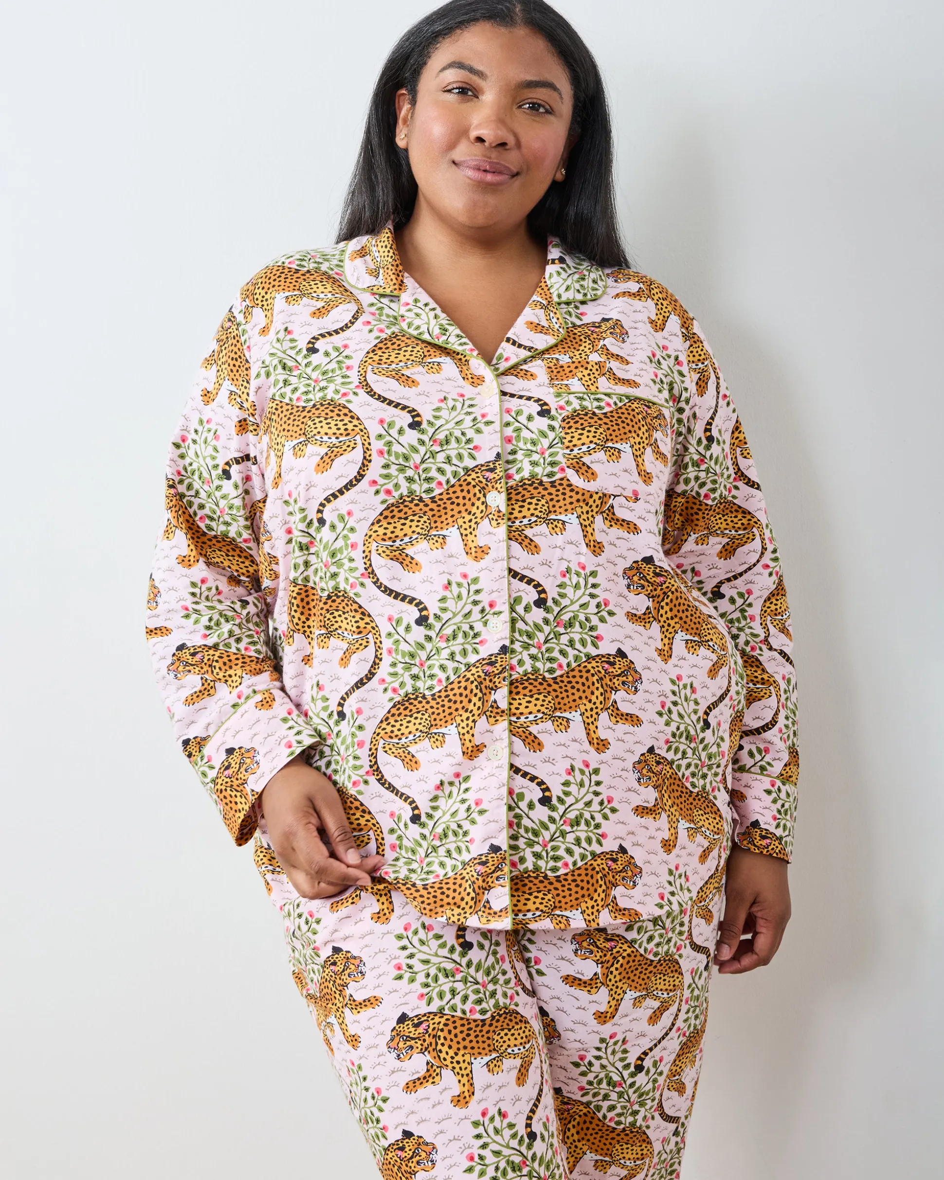 Lightweight Flannel Long PJ Set in Bagheera