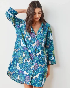 Lightweight Flannel Sleep Shirt in Must Love Dogs