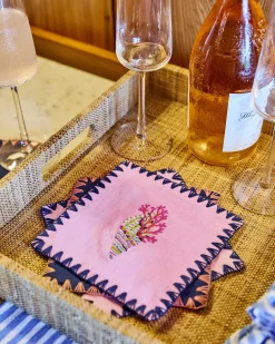 Linen Cocktail Napkins Set of 4 in Underwater Enchantment