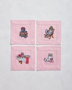 Linen Cocktail Napkins Set of 4 in Spa Day