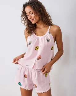 Linen Martha Set in Embroidered Coastal Caviar