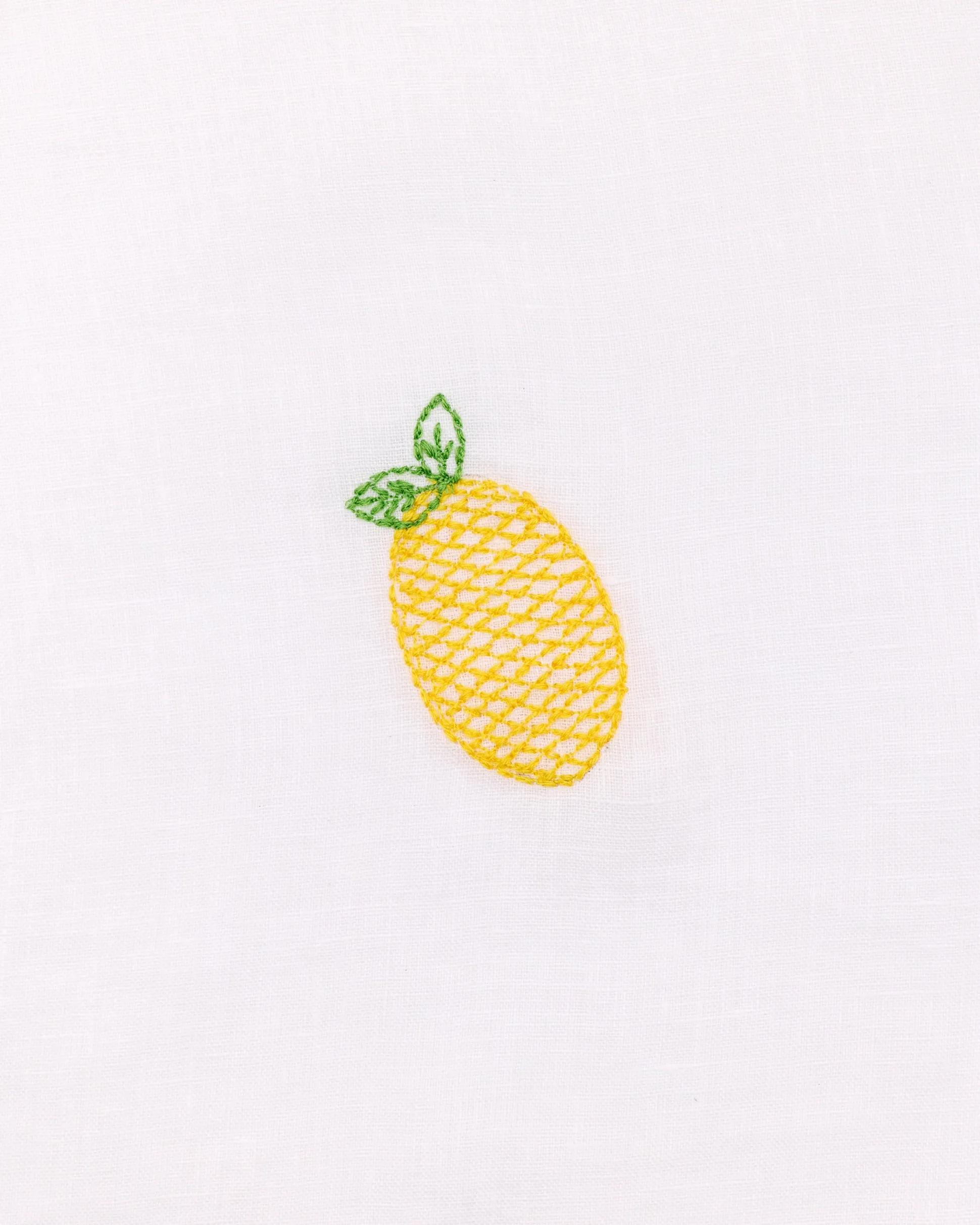 Linen Sweet Dreams Set in Embroidered Lemon Drop