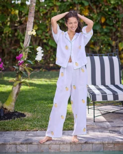 Linen Wildest Dreams Set in Embroidered Lemon Drop
