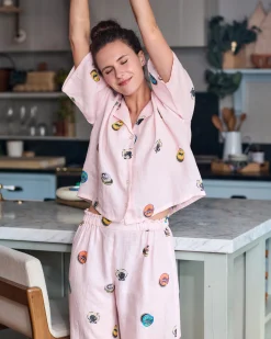 Linen Wildest Dreams Set in Embroidered Coastal Caviar