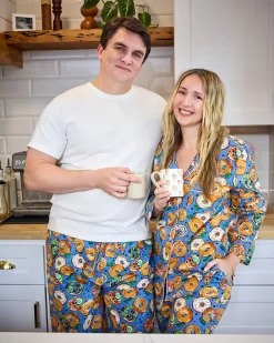 Long PJ Set in Bagels & Schmear