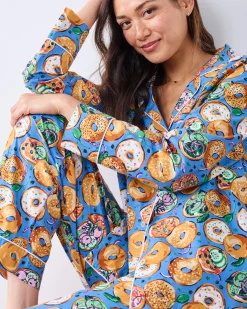 Long PJ Set in Bagels & Schmear