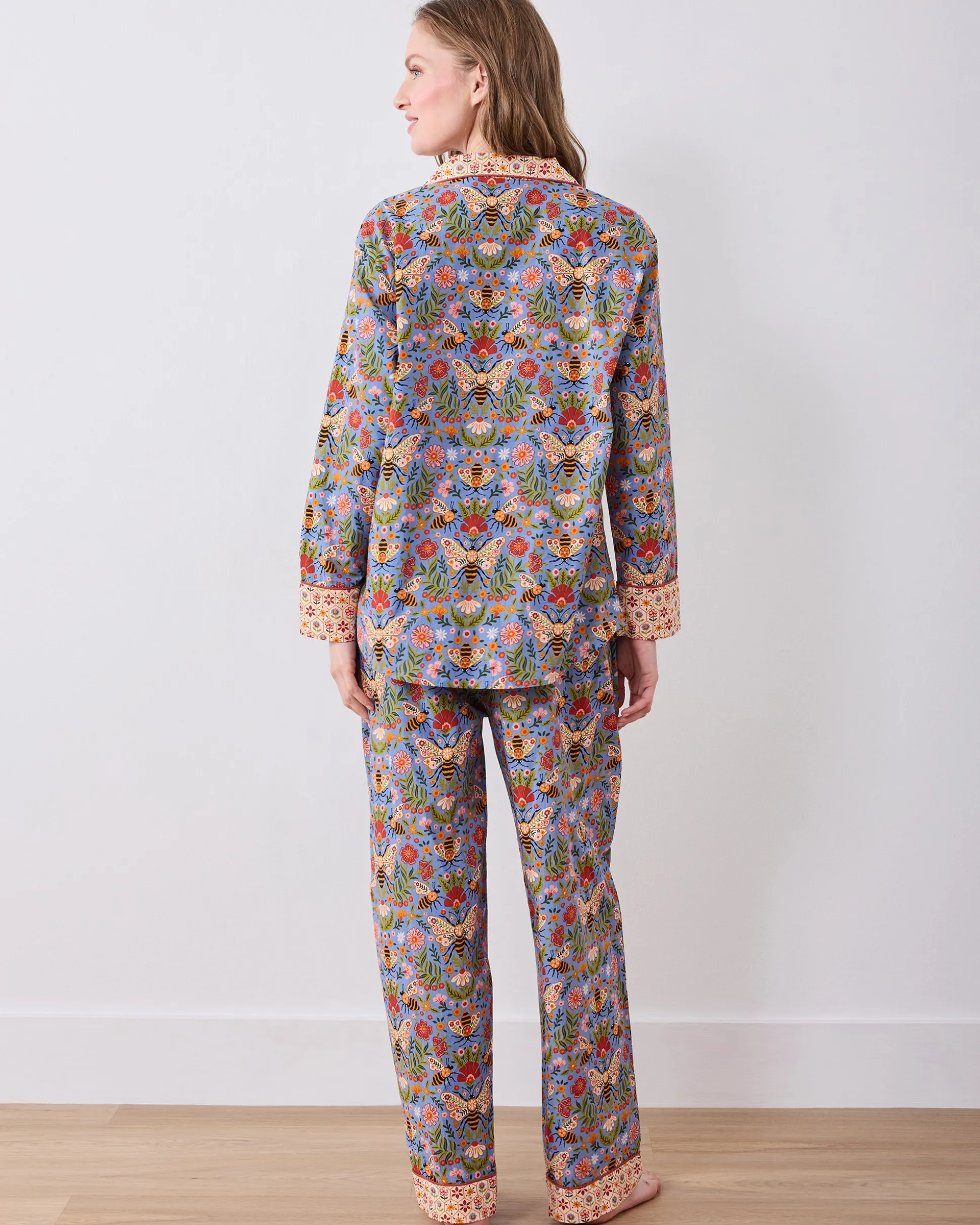 Long PJ Set in Bee Tapestry