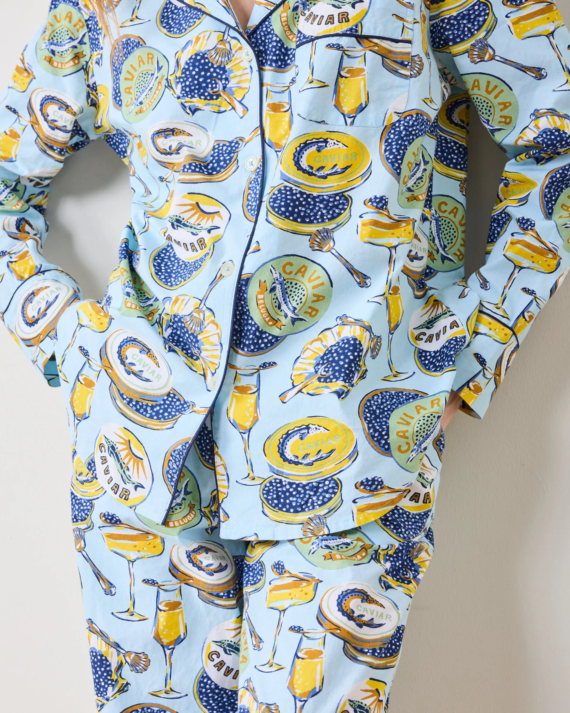 Long PJ Set in Champagne & Caviar