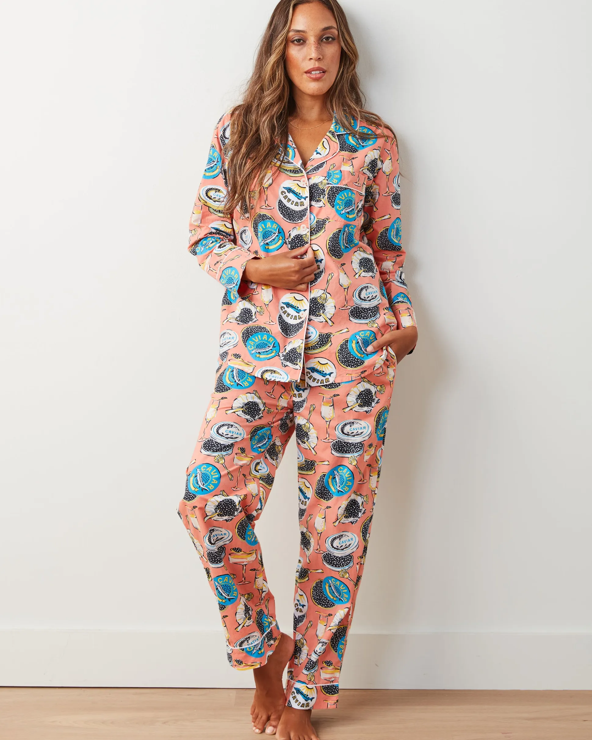 Long PJ Set in Champagne & Caviar