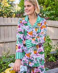 Long PJ Set in Green Thumb