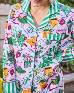 Long PJ Set in Green Thumb