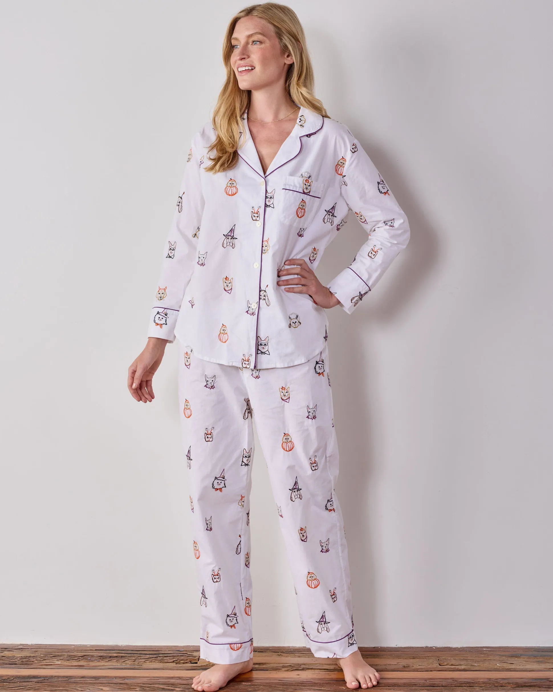 Long PJ Set in Halloween Hounds