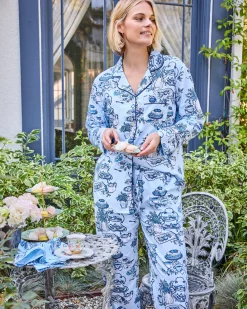 Long PJ Set in High Tea Toile