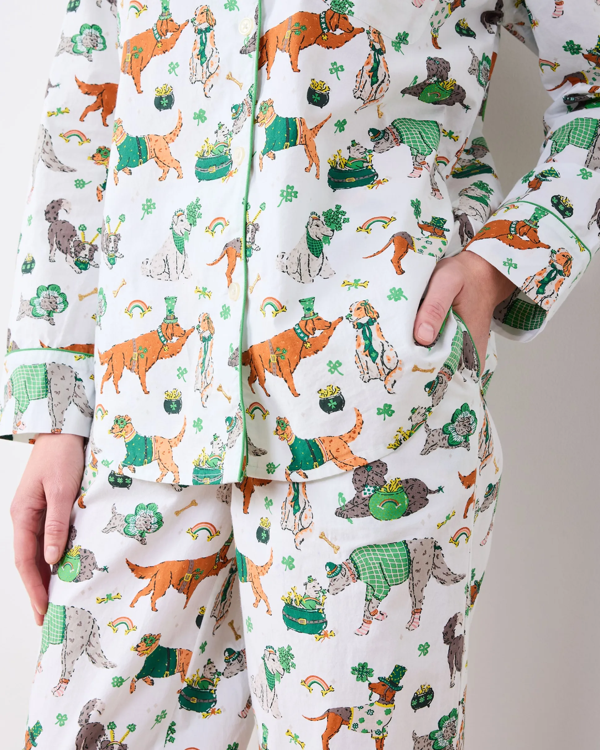 Long PJ Set in Lucky Paws