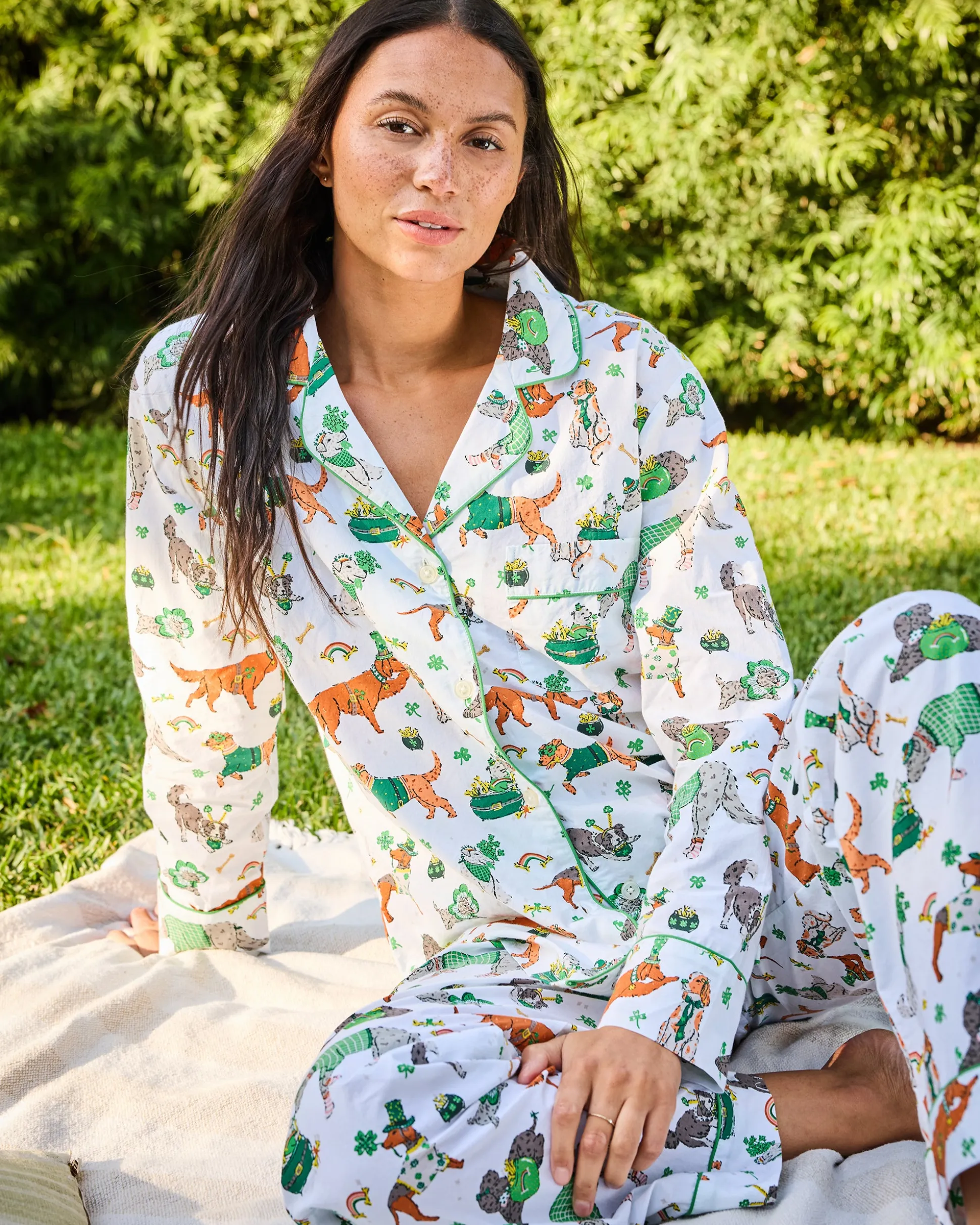 Long PJ Set in Lucky Paws