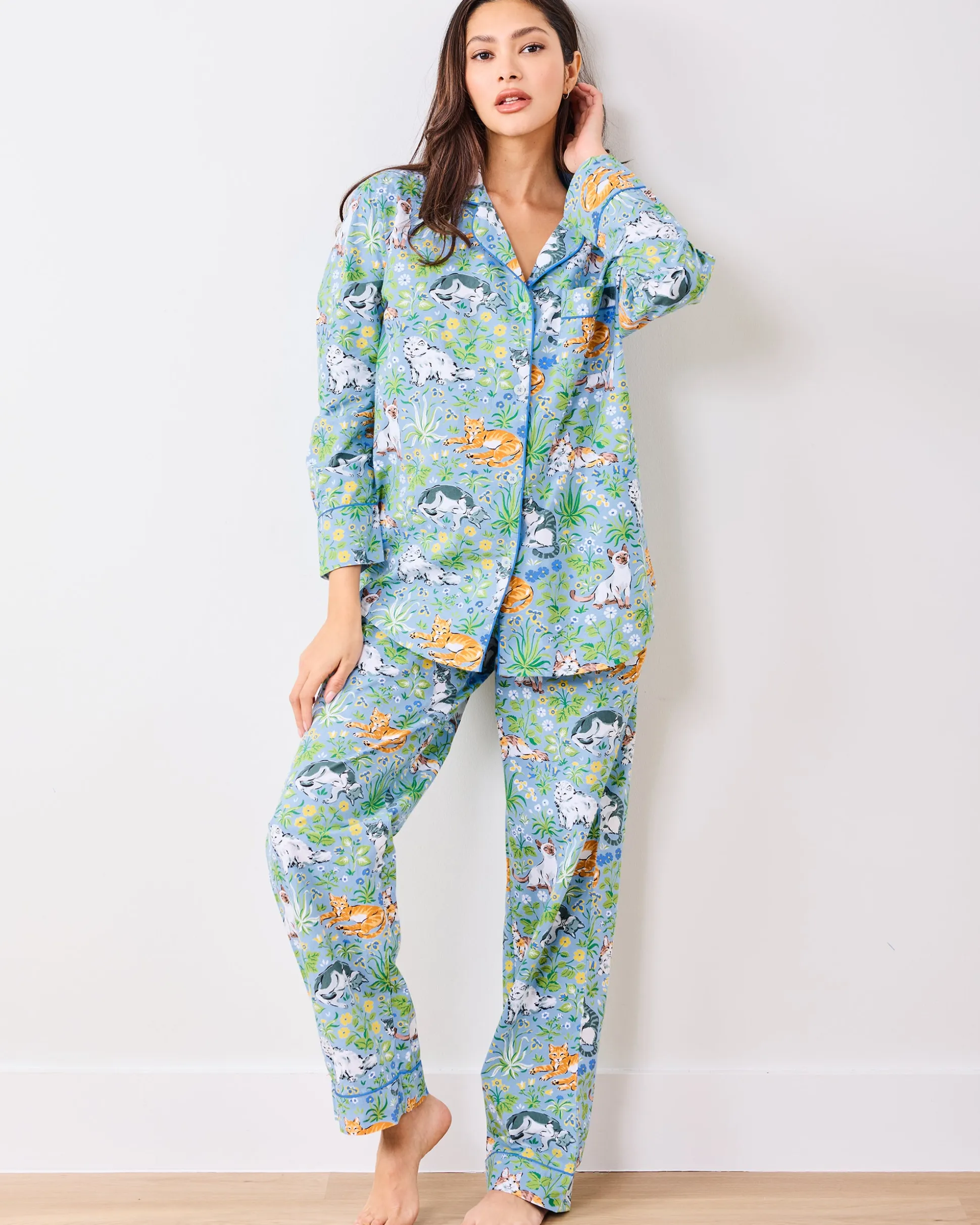 Long PJ Set in Must Love Cats