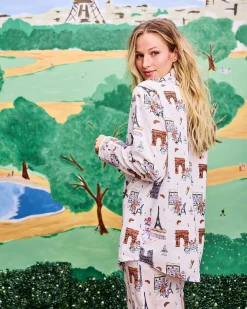 Long PJ Set in Paris Getaway