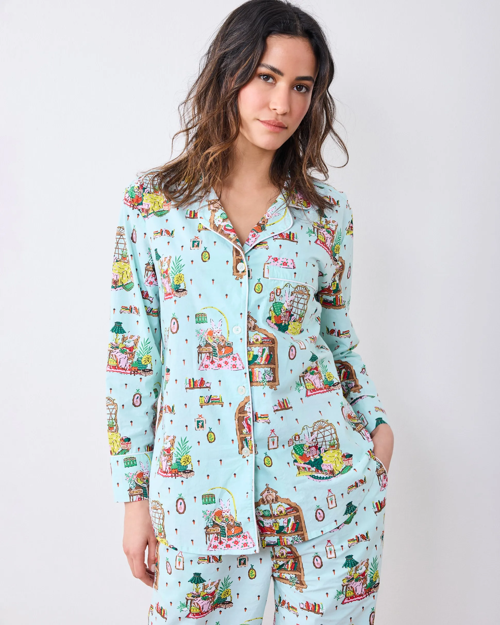 Long PJ Set in Reading Nook