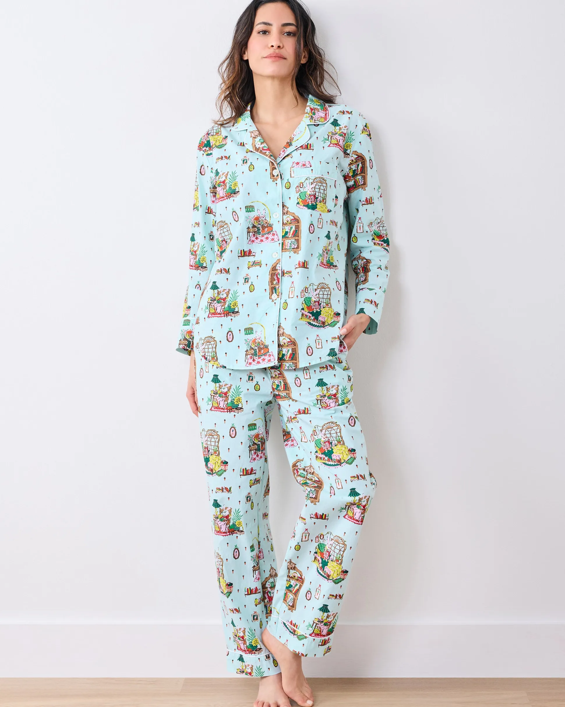 Long PJ Set in Reading Nook