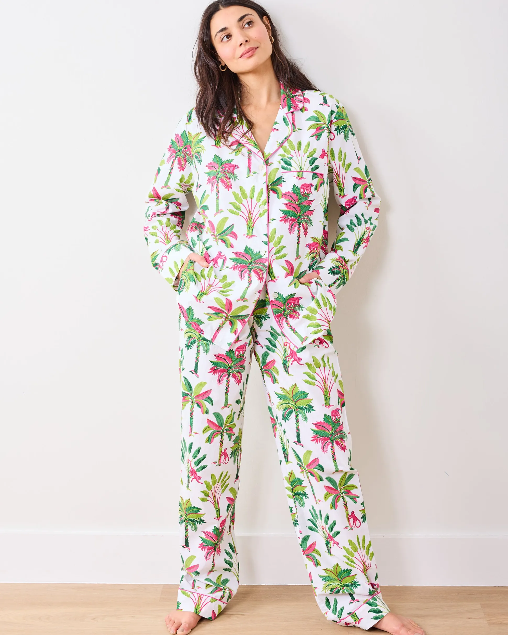 Long PJ Set in Royal Palms