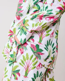 Long PJ Set in Royal Palms