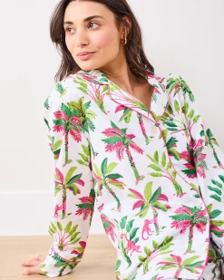 Long PJ Set in Royal Palms