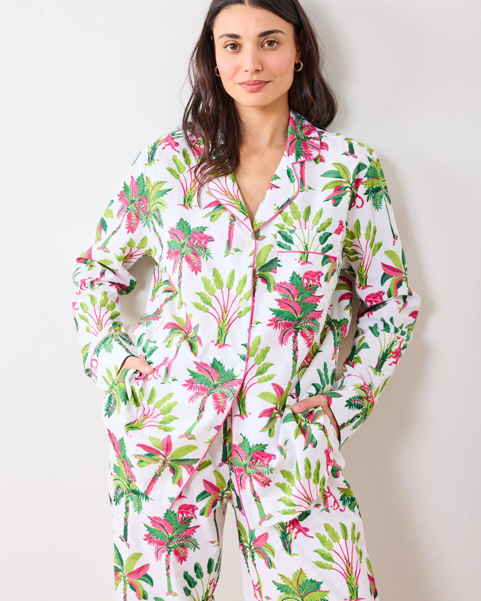 Long PJ Set in Royal Palms