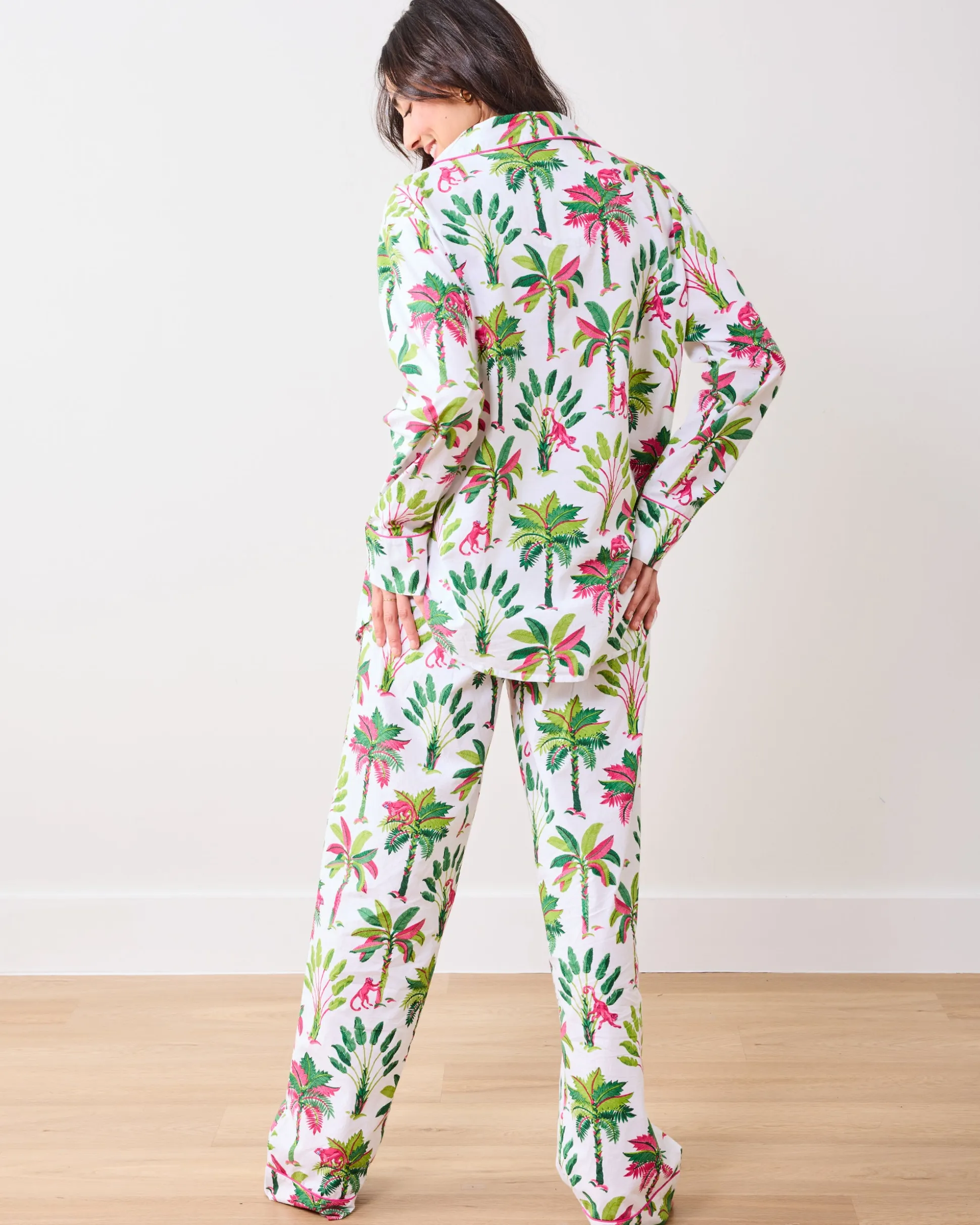 Long PJ Set in Royal Palms