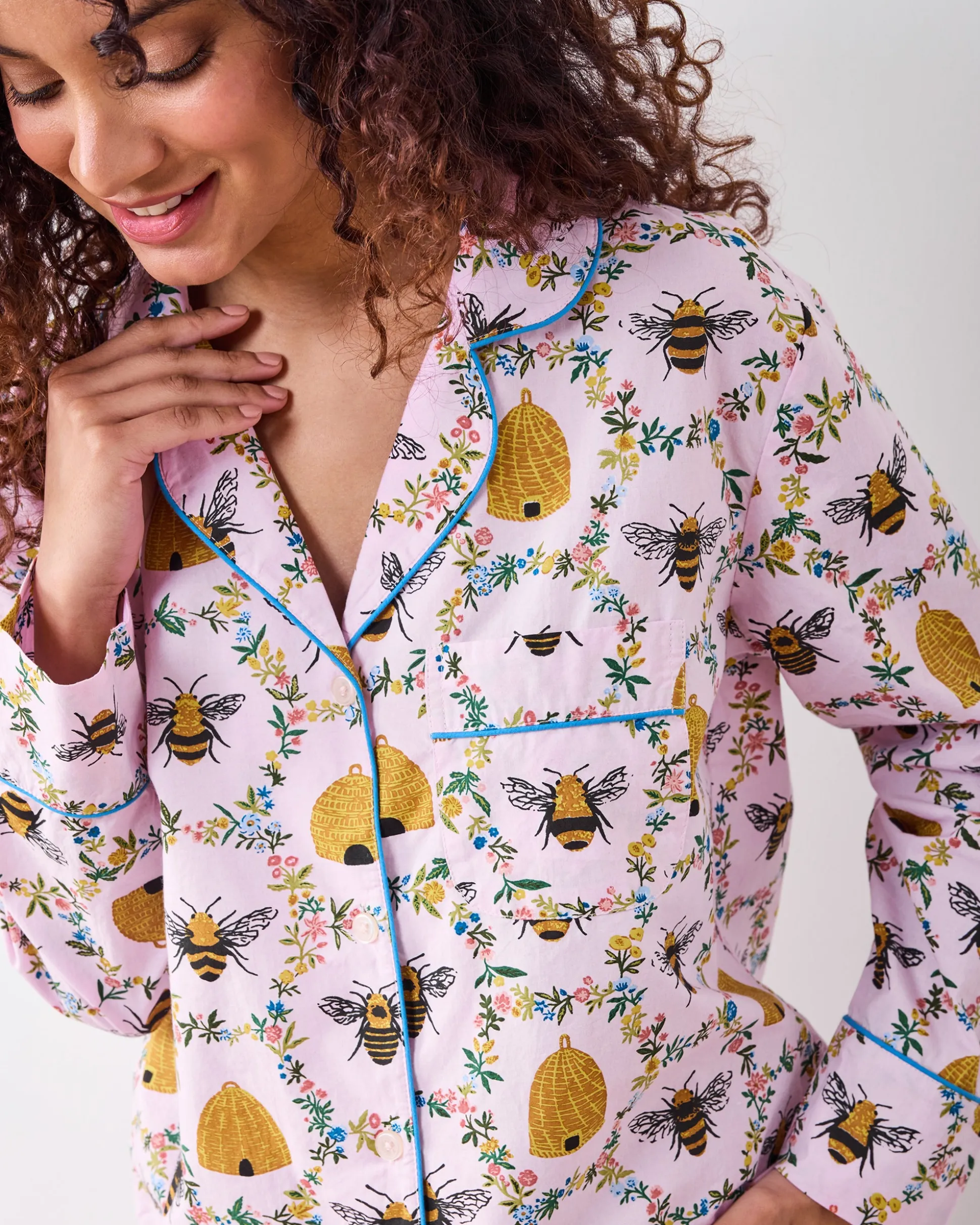 Long PJ Set in Sweet Bee