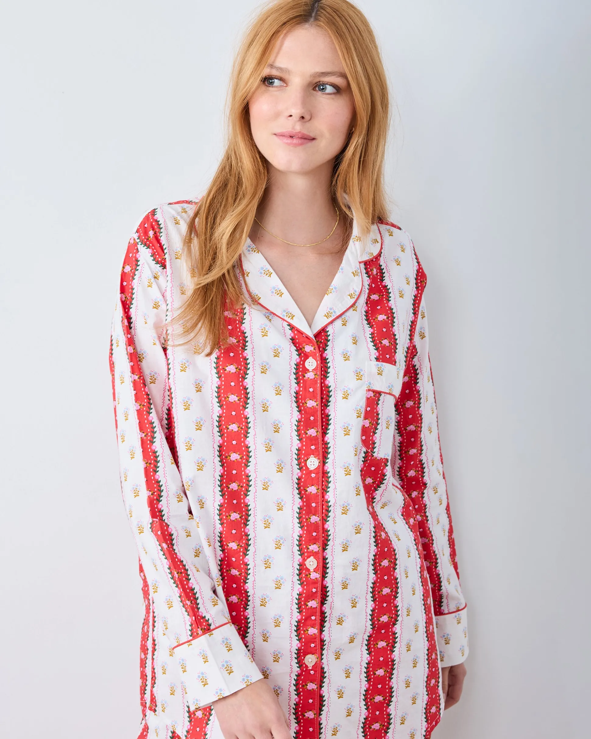 Long PJ Set in Sweetheart Stripes