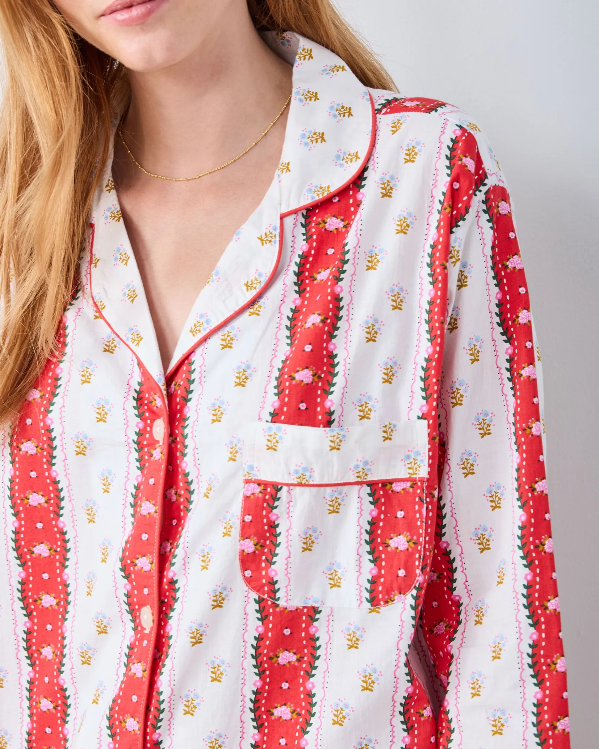 Long PJ Set in Sweetheart Stripes