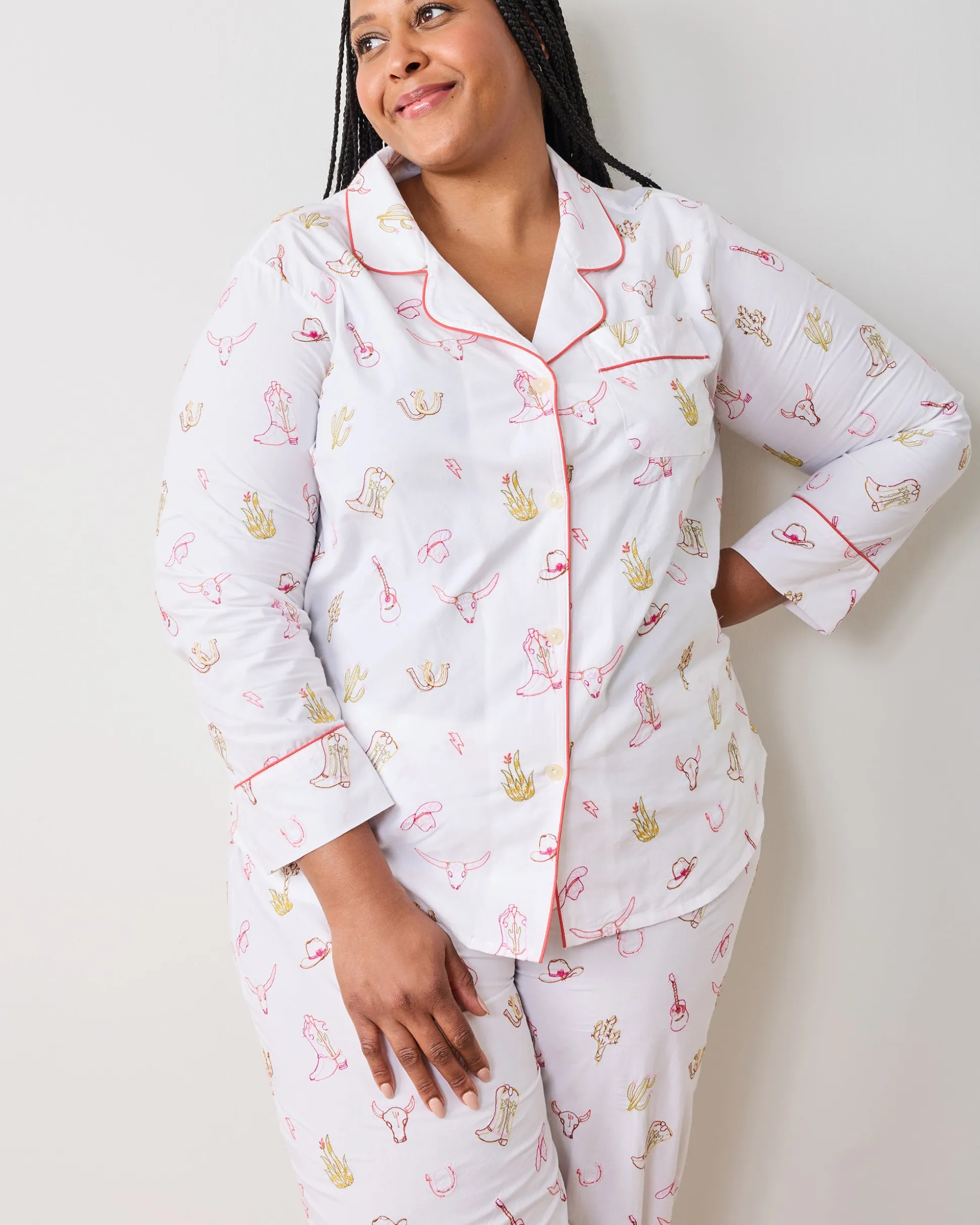 Long PJ Set in Western Embroidery