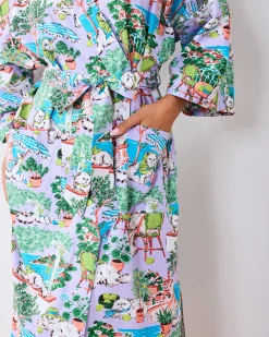 Long Robe in Mediterranean Meow