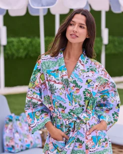 Long Robe in Mediterranean Meow