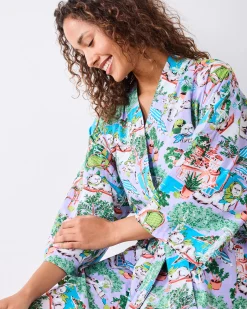 Long Robe in Mediterranean Meow