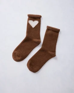 Love Cashmere Crew Sock in Brown