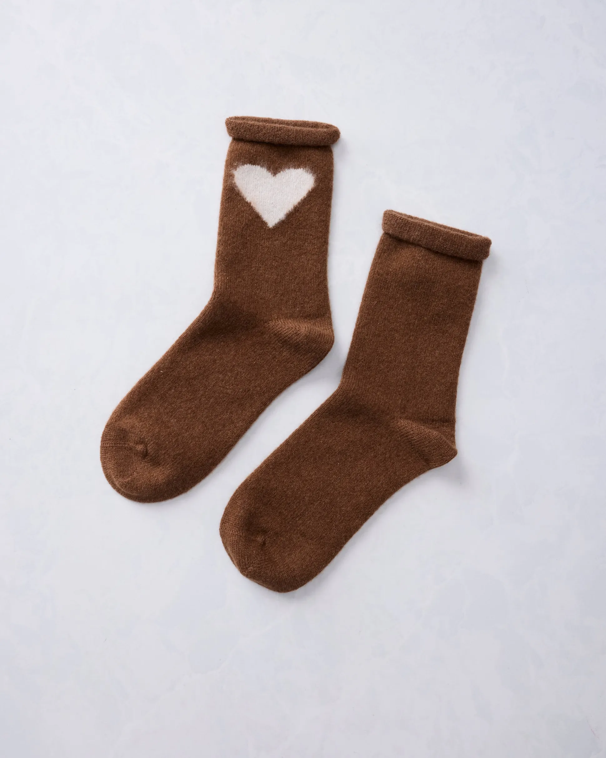 Love Cashmere Crew Sock in Brown