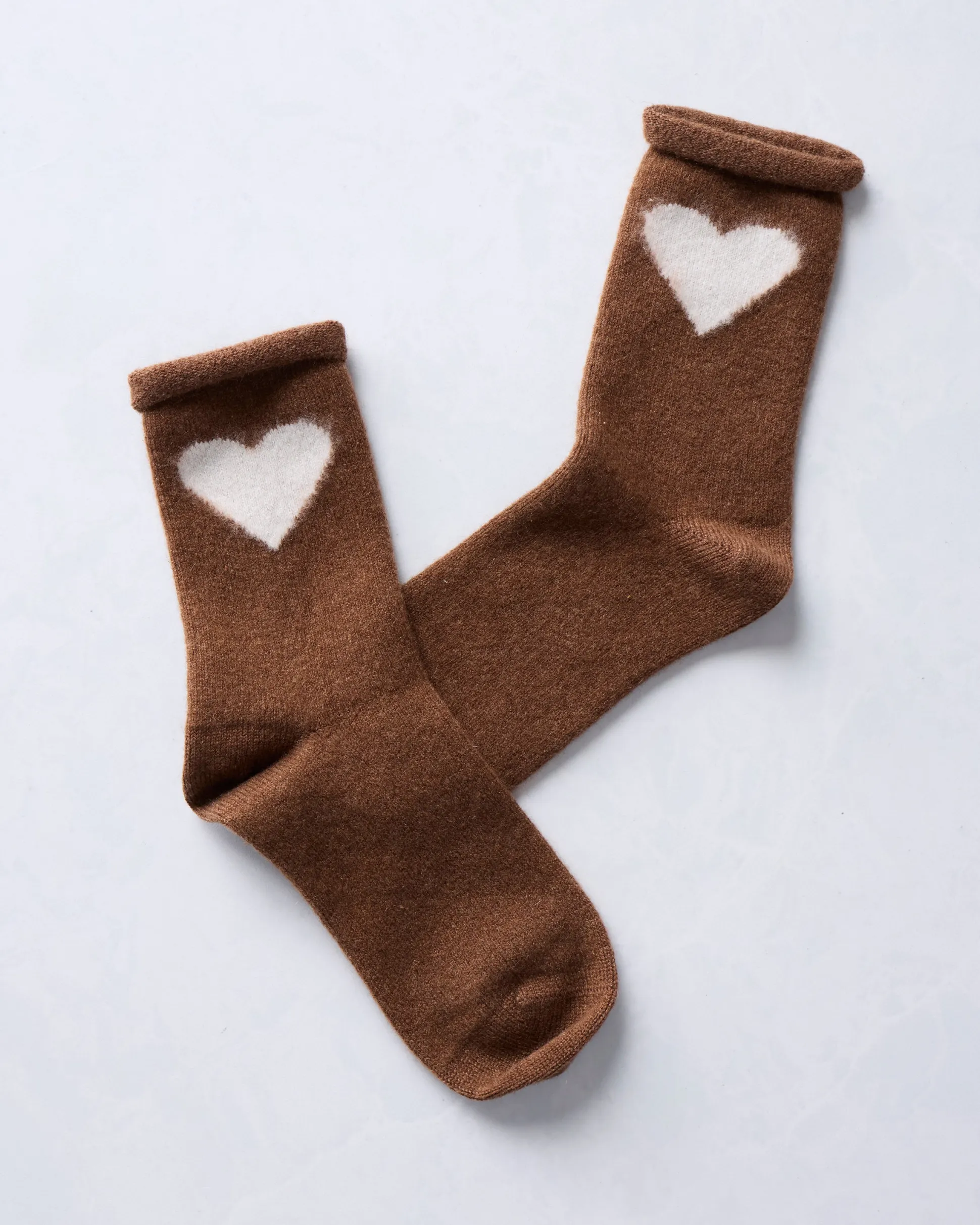 Love Cashmere Crew Sock in Brown